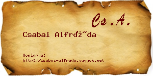 Csabai Alfréda névjegykártya